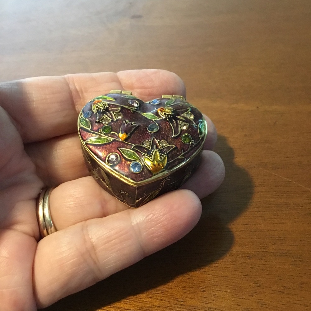 Monet Foliage Heart Trinket Box